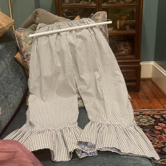 Matilda jane gingham cotton pants, elastic waist back, adjustable buttons front - Picture 4 of 6